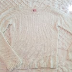 Dolled Up White Sparkly Sweater
